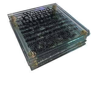 Set of 6 Glass Party Coasters Joke Fun Silly